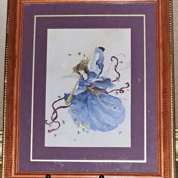 Set of 2 Vintage Framed Watercolor Prints by Peggy Reimel Abrams W/Angels - Picture 3 of 13